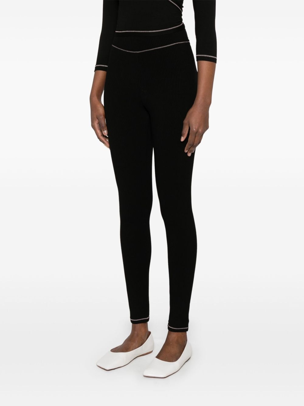 ribbed leggings - 3