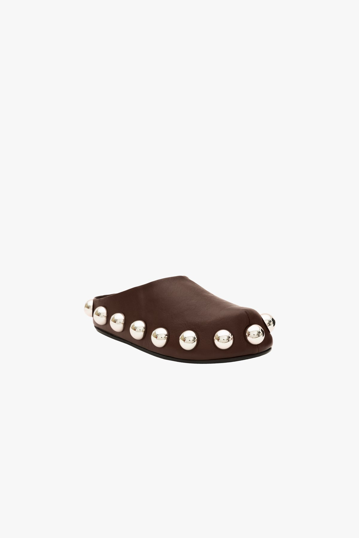GABI CLOG WITH EXAGGERATED STUDS BROWN SILVER - 5