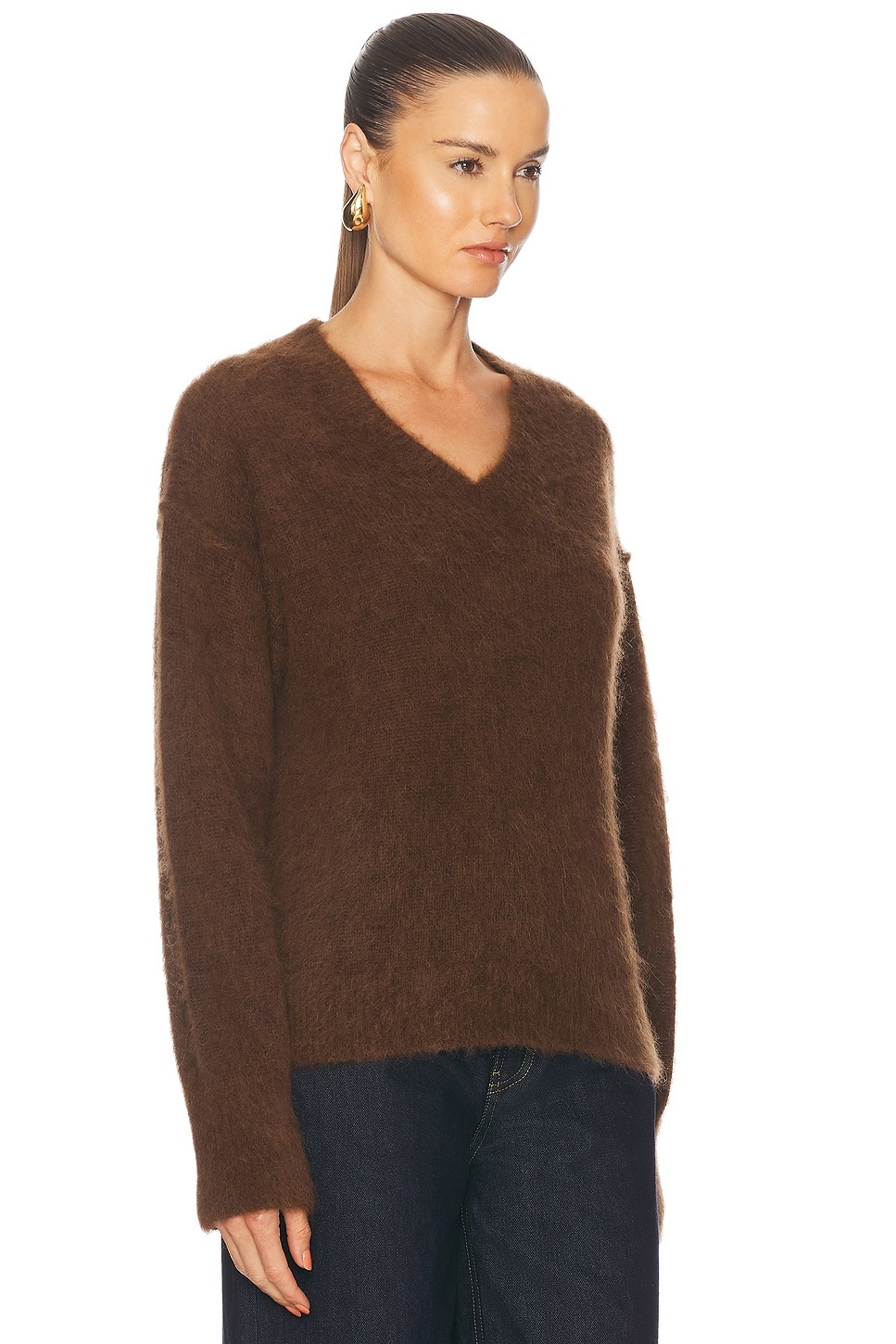 V Neck Alpaca Sweater - 2
