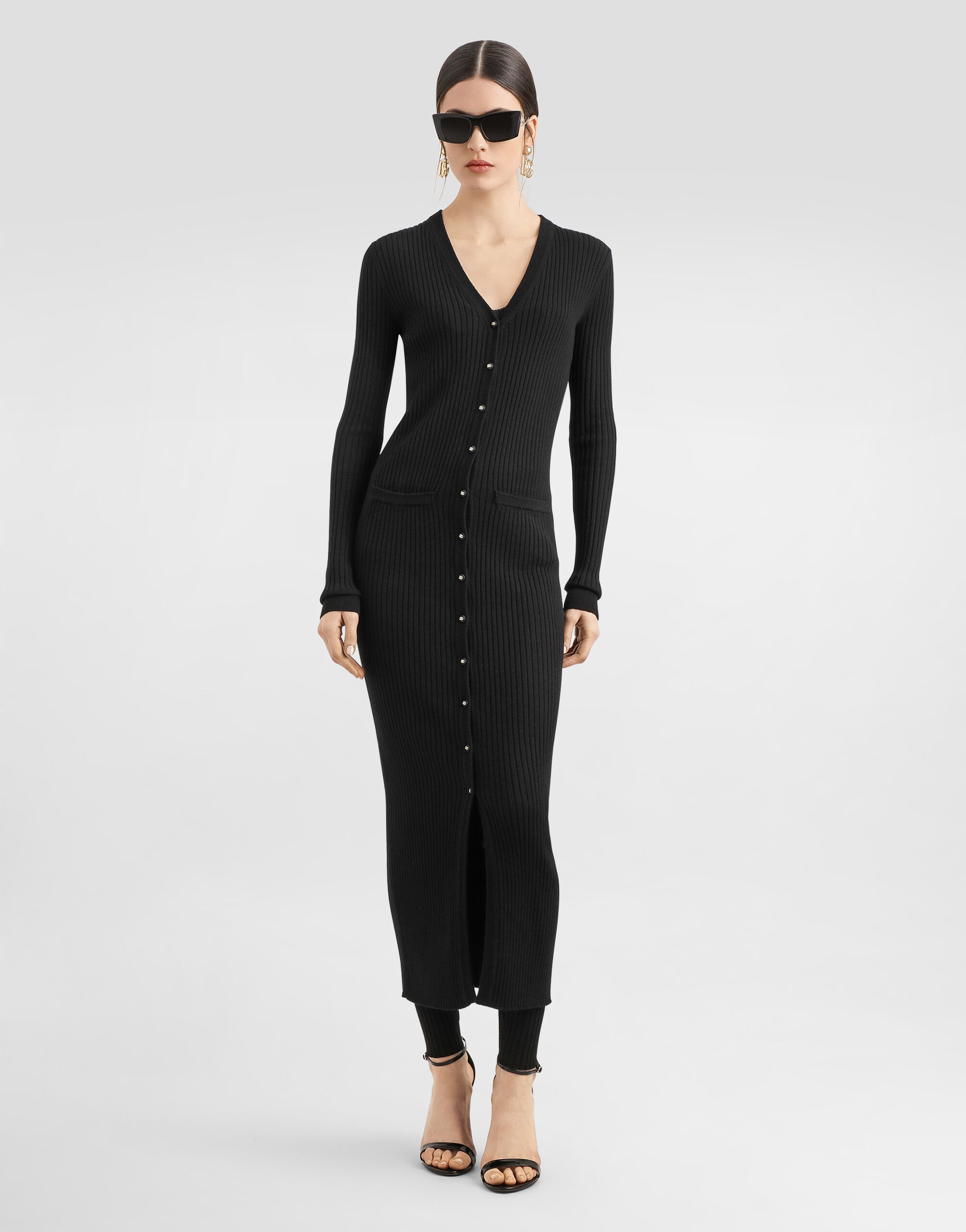 Long ribbed wool cardigan - 2