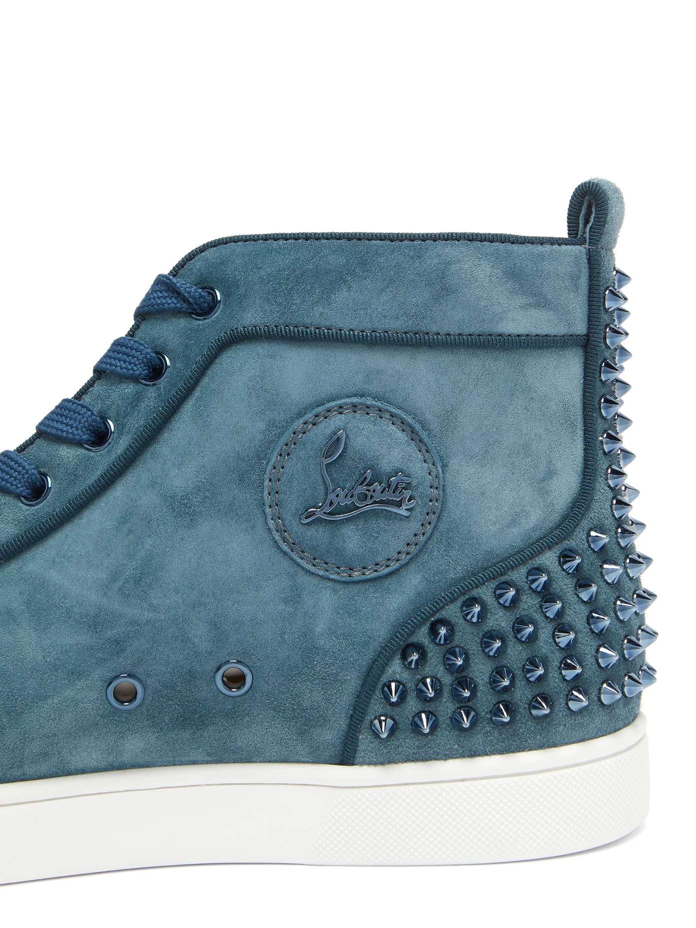 Lou Spikes high-top suede studded trainers - 6