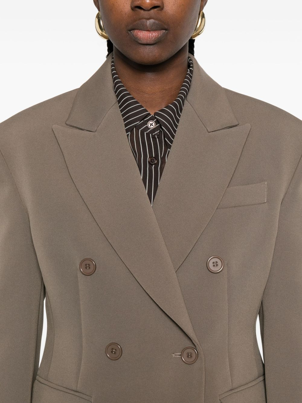 peak-lapel double-breasted blazer - 5