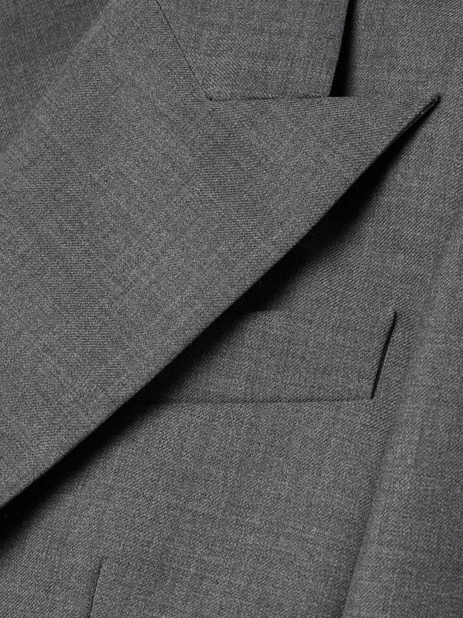 Double-breasted wool-twill blazer Gray - 5