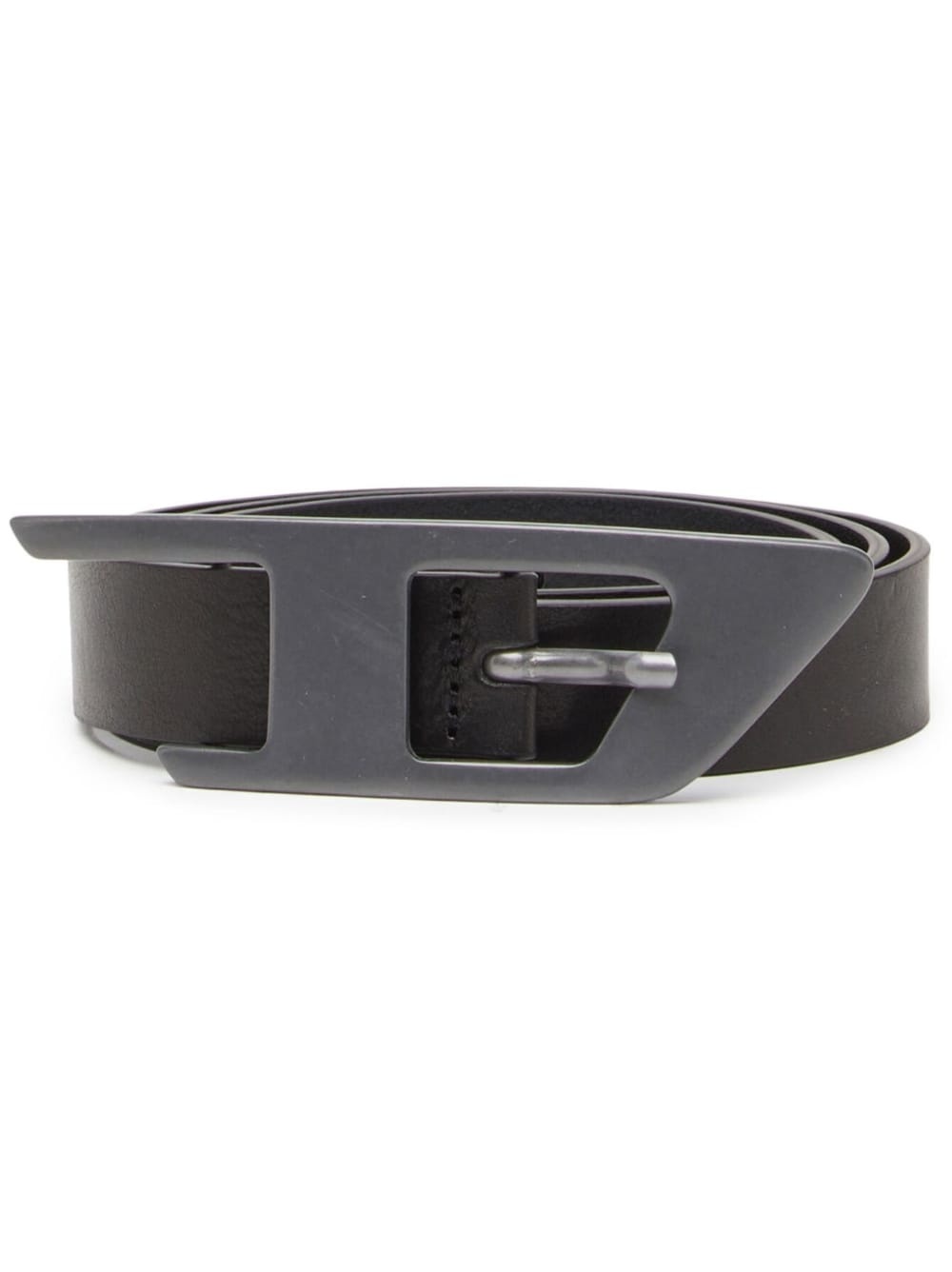 logo-buckle leather belt - 1