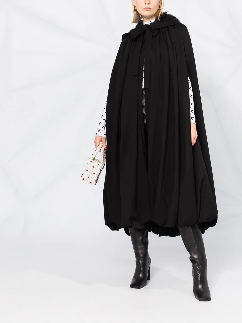 long hooded wool cape - 2