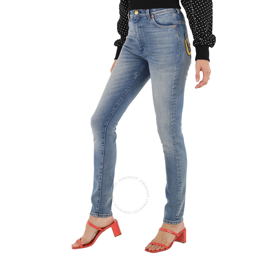 Gucci Ladies Blue Stretch Denim Skinny Pants - 5