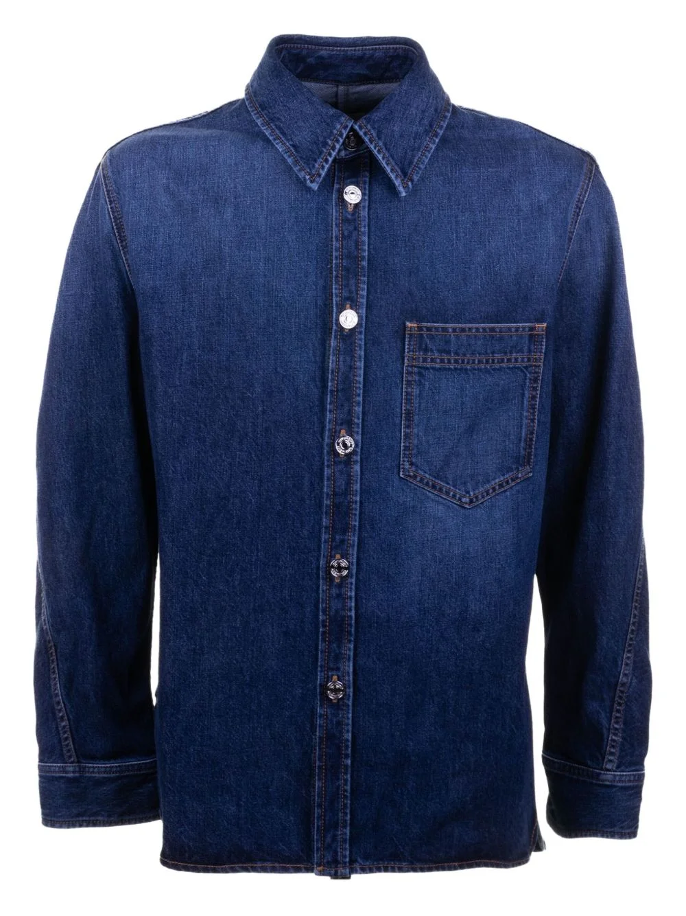 patch-pocket denim shirt - 1