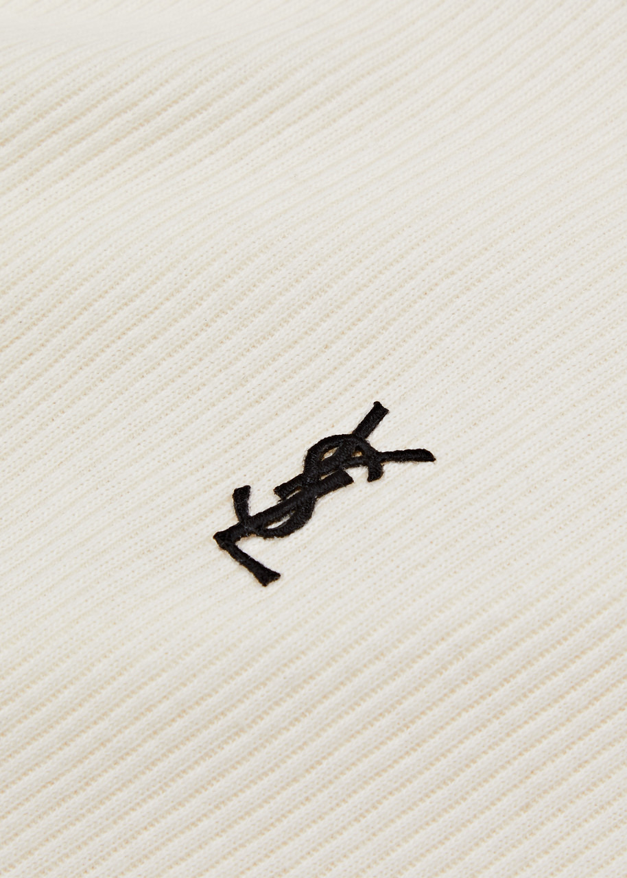 Logo-embroidered ribbed cotton tank - 5