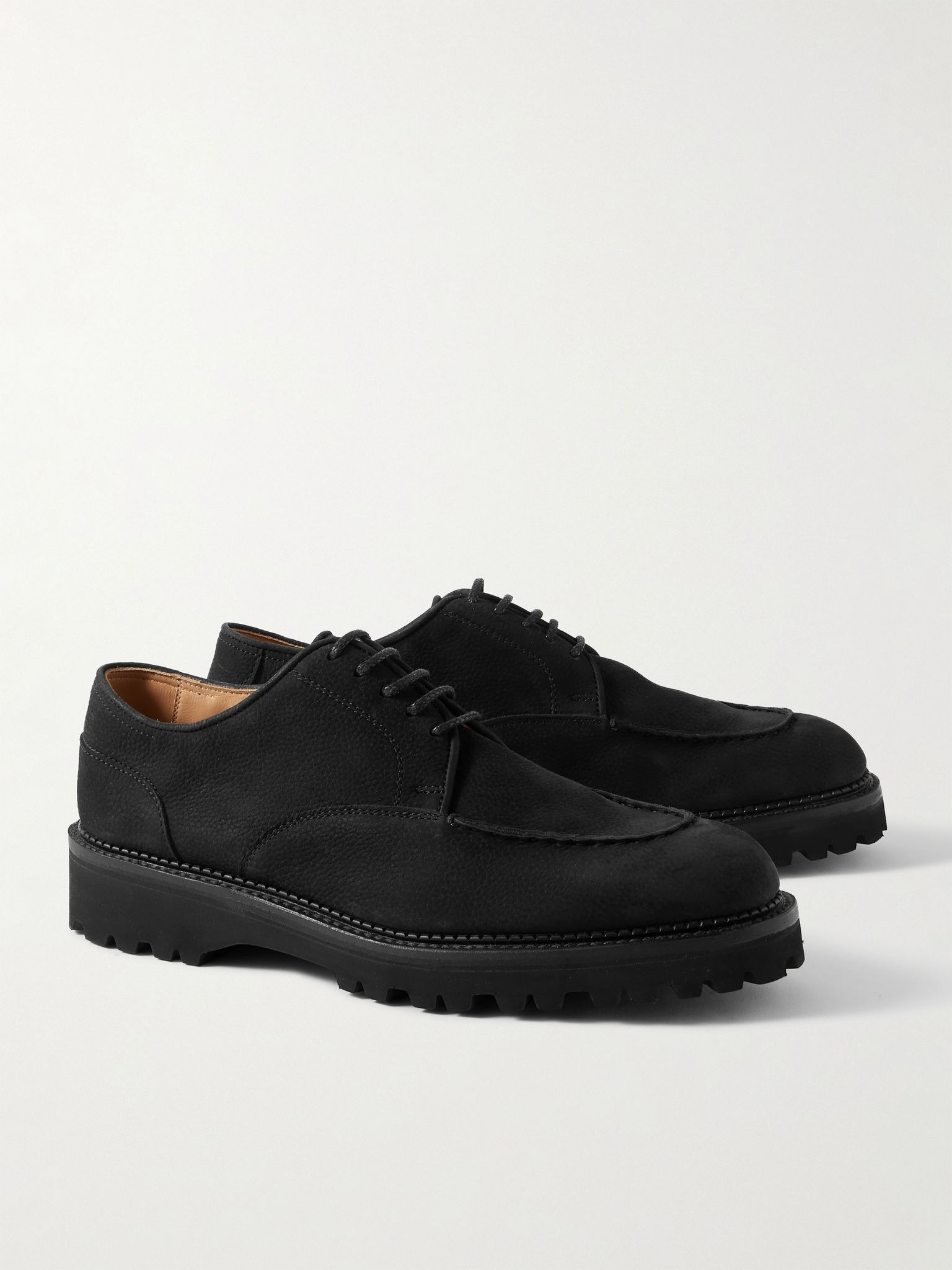 Land Rugged Suede Derby Shoes Black - 4