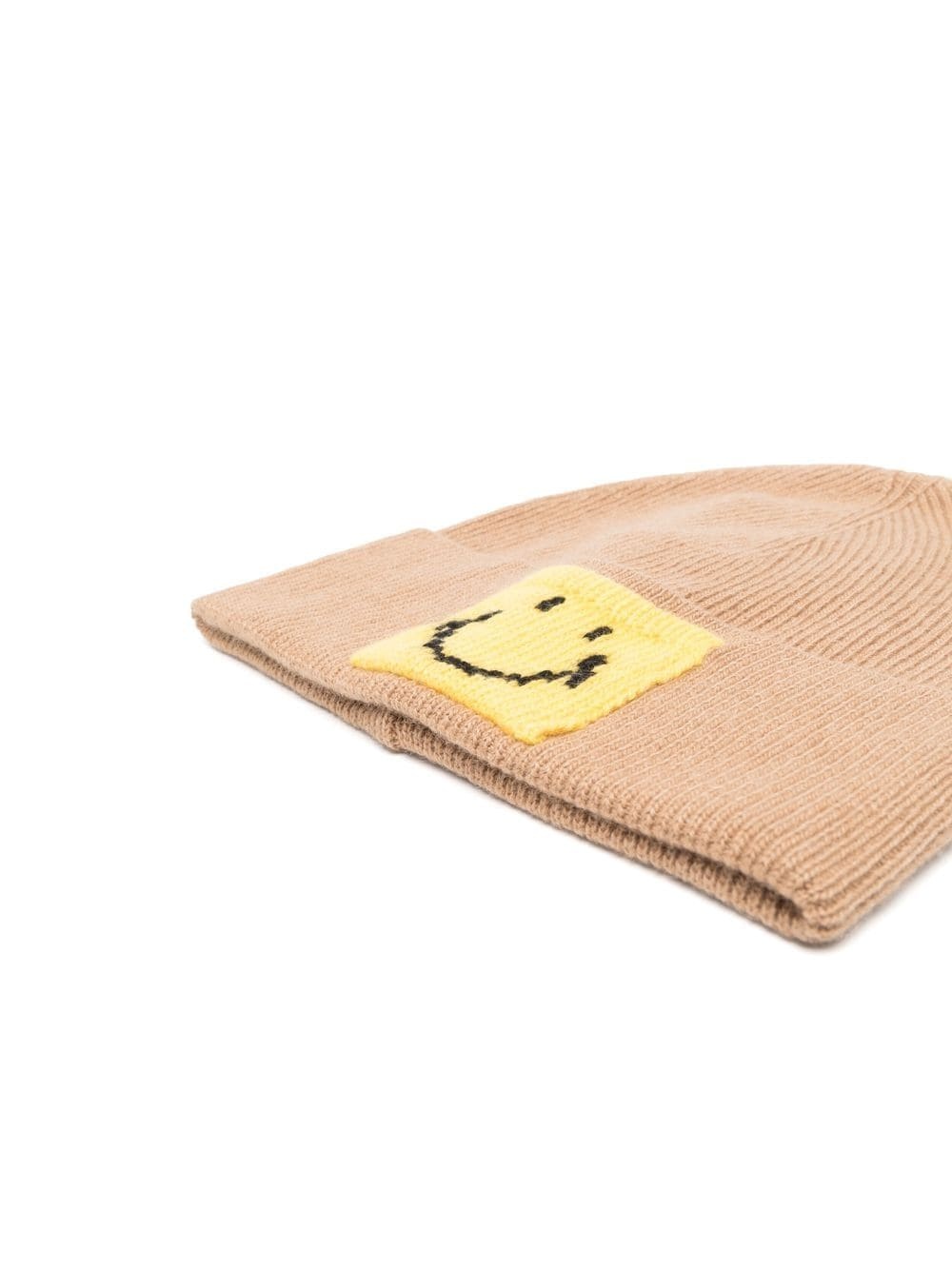 Smiley-patch ribbed beanie - 2