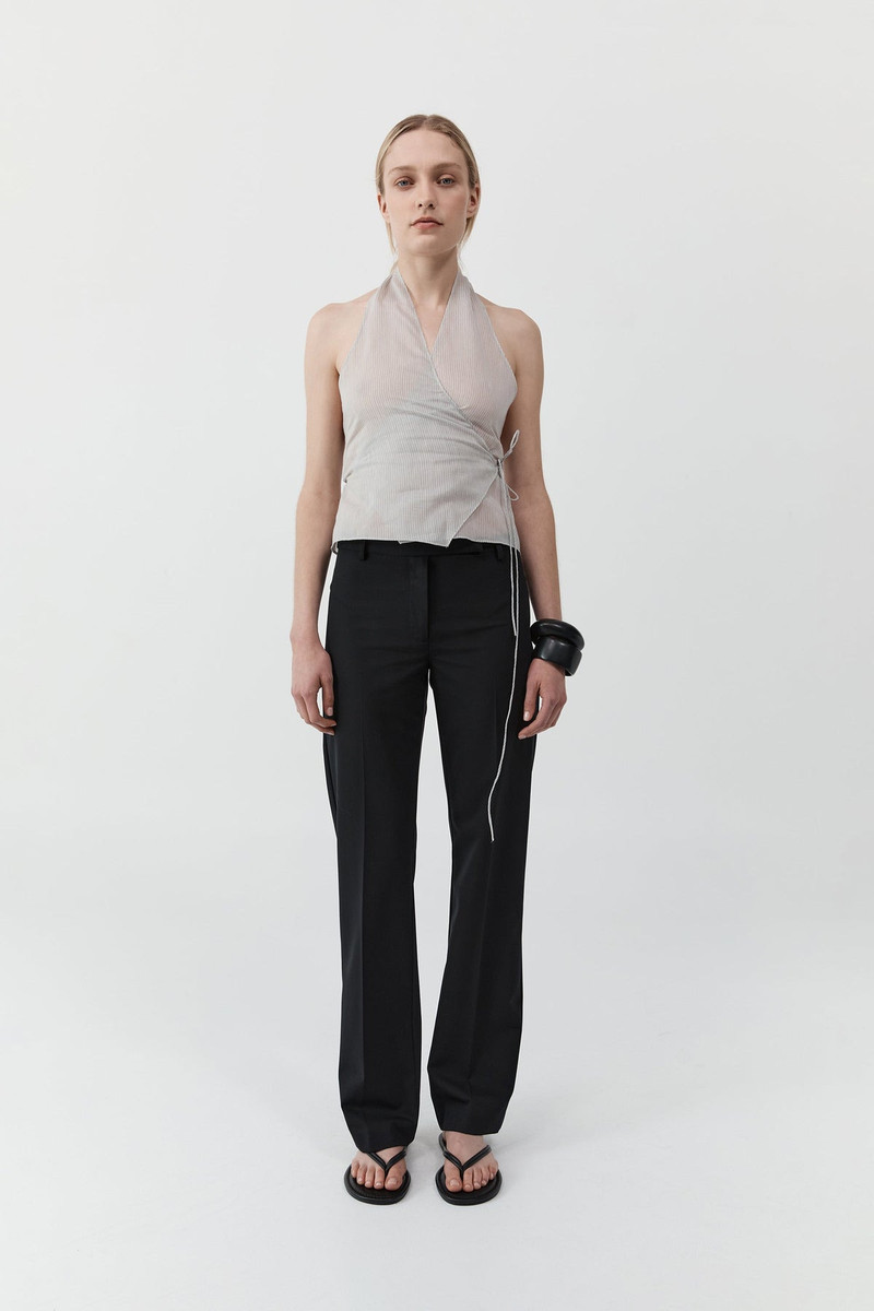 Sheer Stripe Wrap Top - Sheer Stripe 1