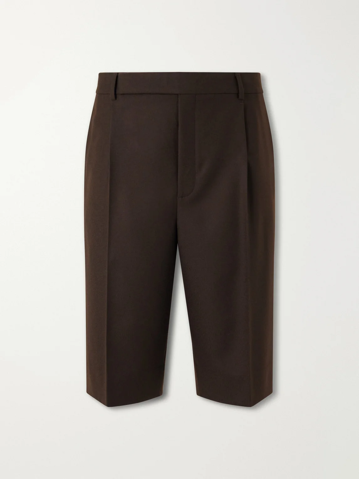 Straight-Leg Wool Shorts - 1