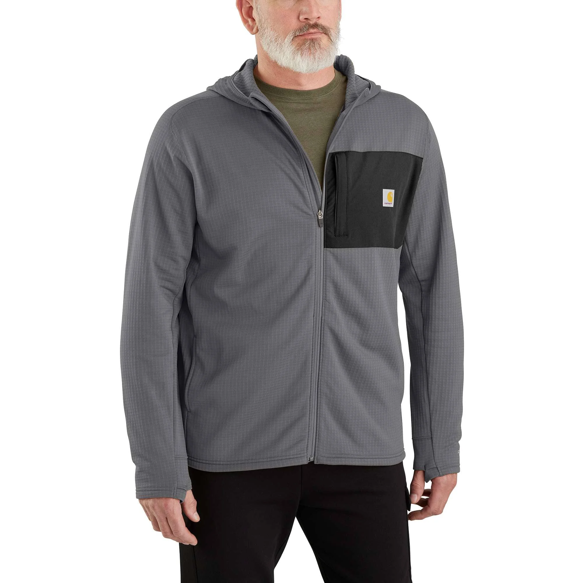 Carhartt Force® Relaxed Fit Full-Zip Long-Sleeve Hooded Fleece-Lined Shirt - 1