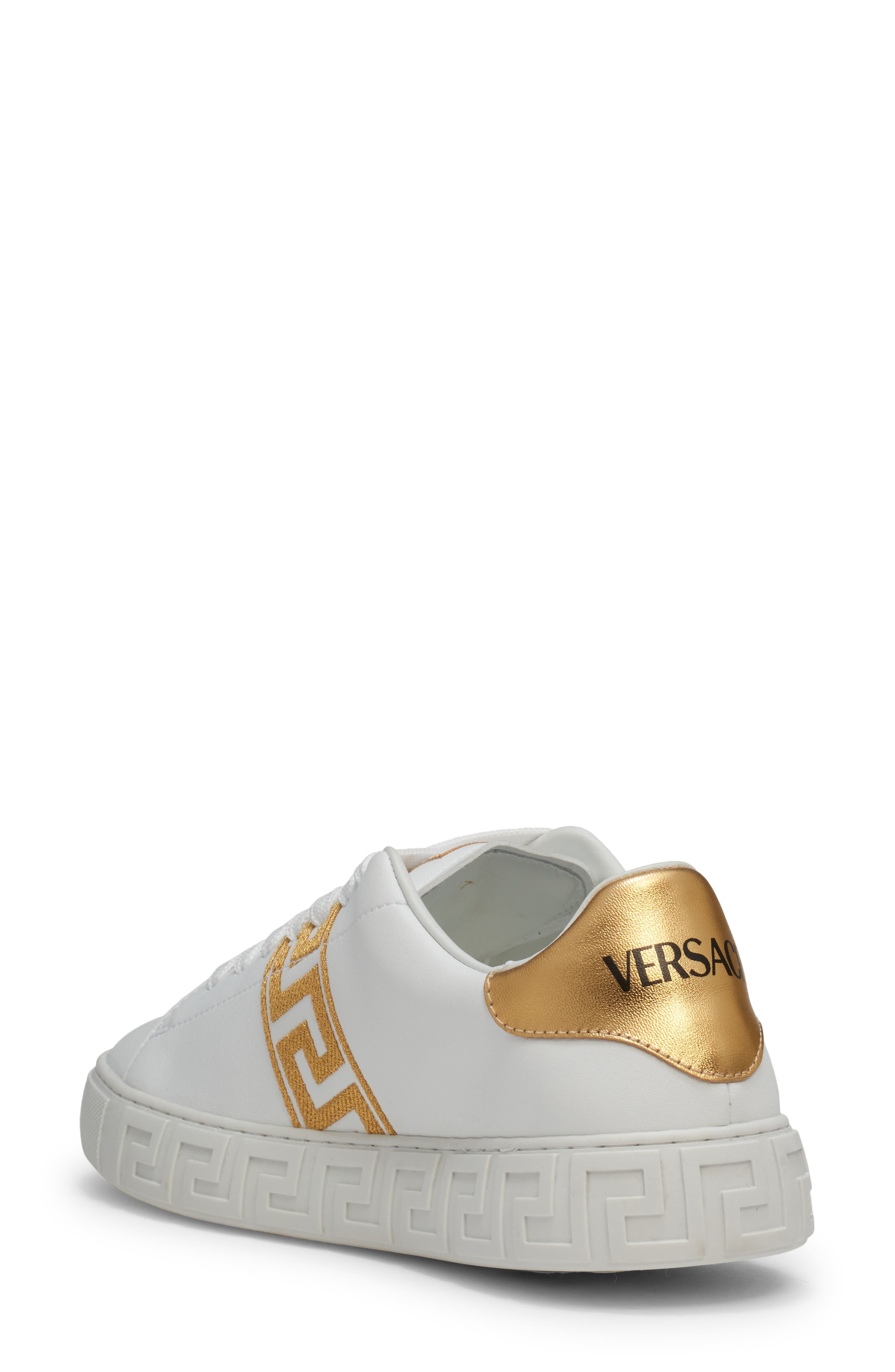 Versace Low Top Sneaker in White/Gold at Nordstrom - 2