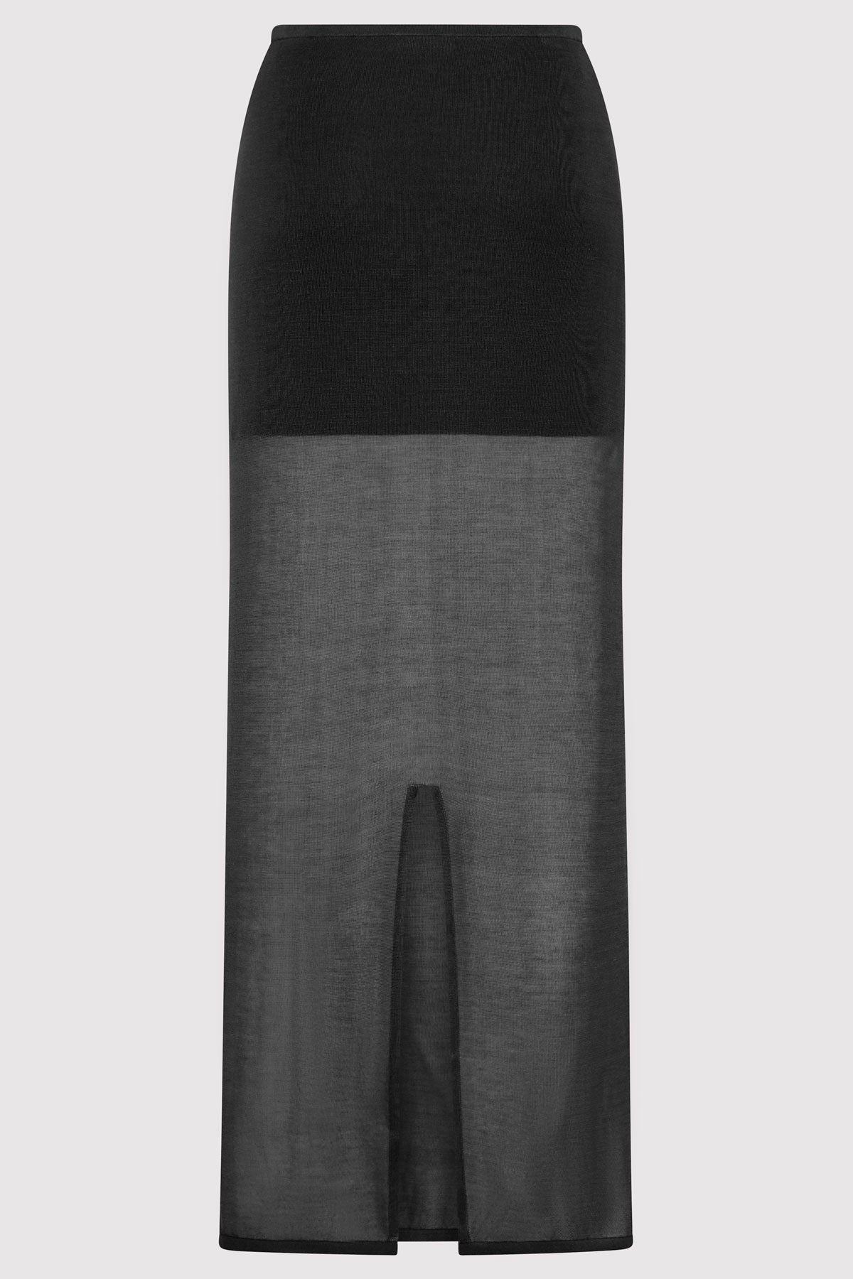 Sheer Column Skirt - Black - 7