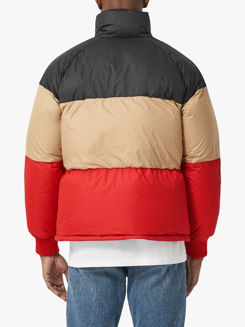 panelled logo patch puffer jacket - 4