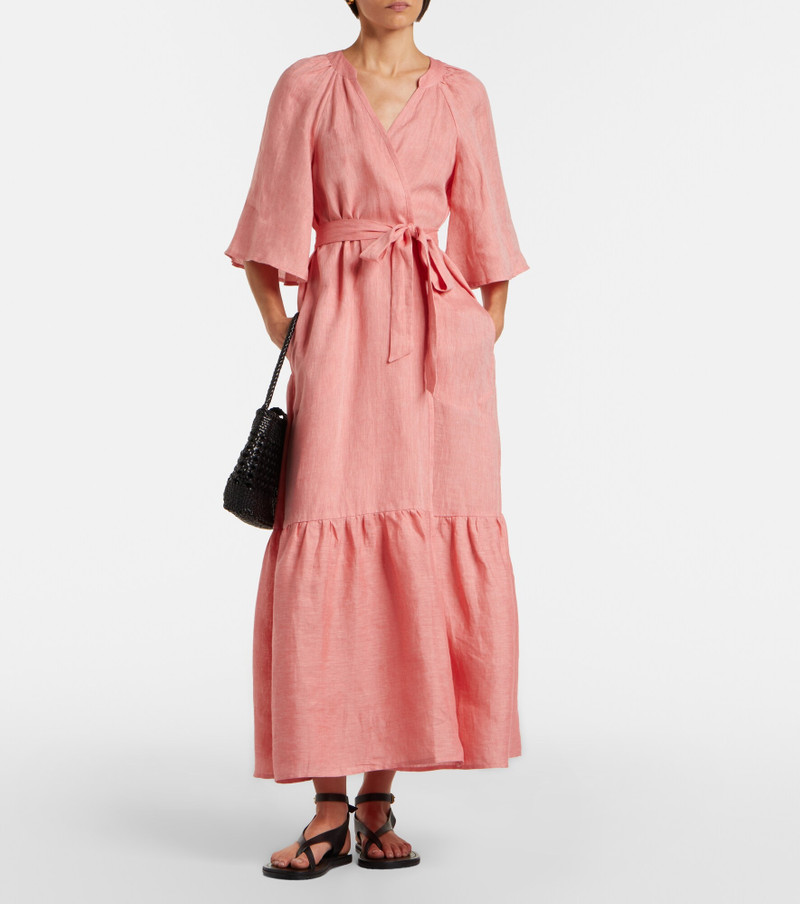 ERES Audacieuse belted linen midi dress outlook