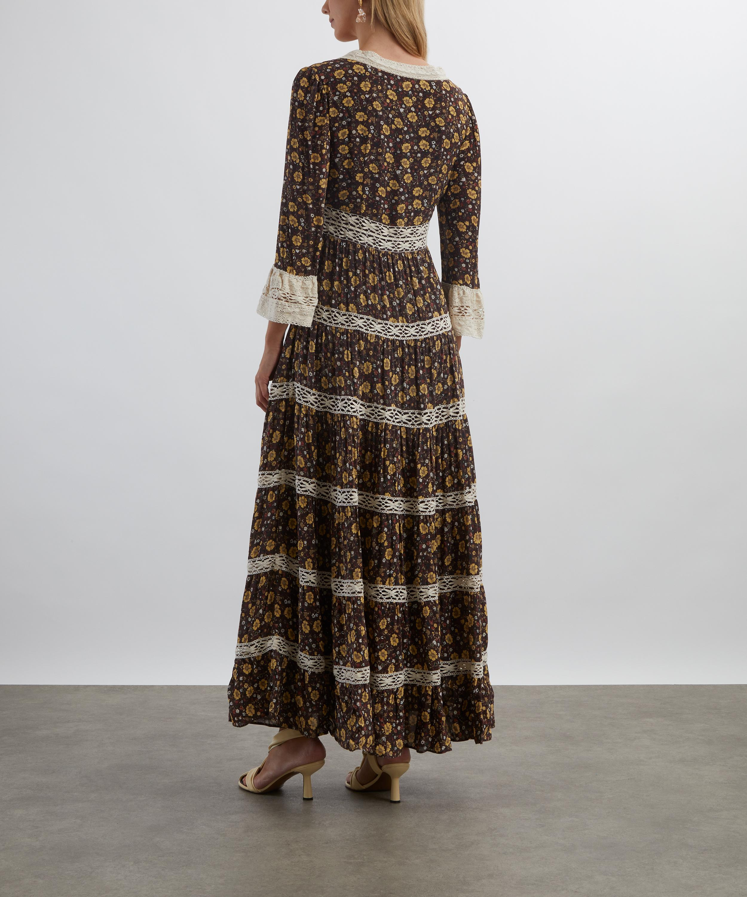 Regine Eva Floral Brown Maxi Dress - 4