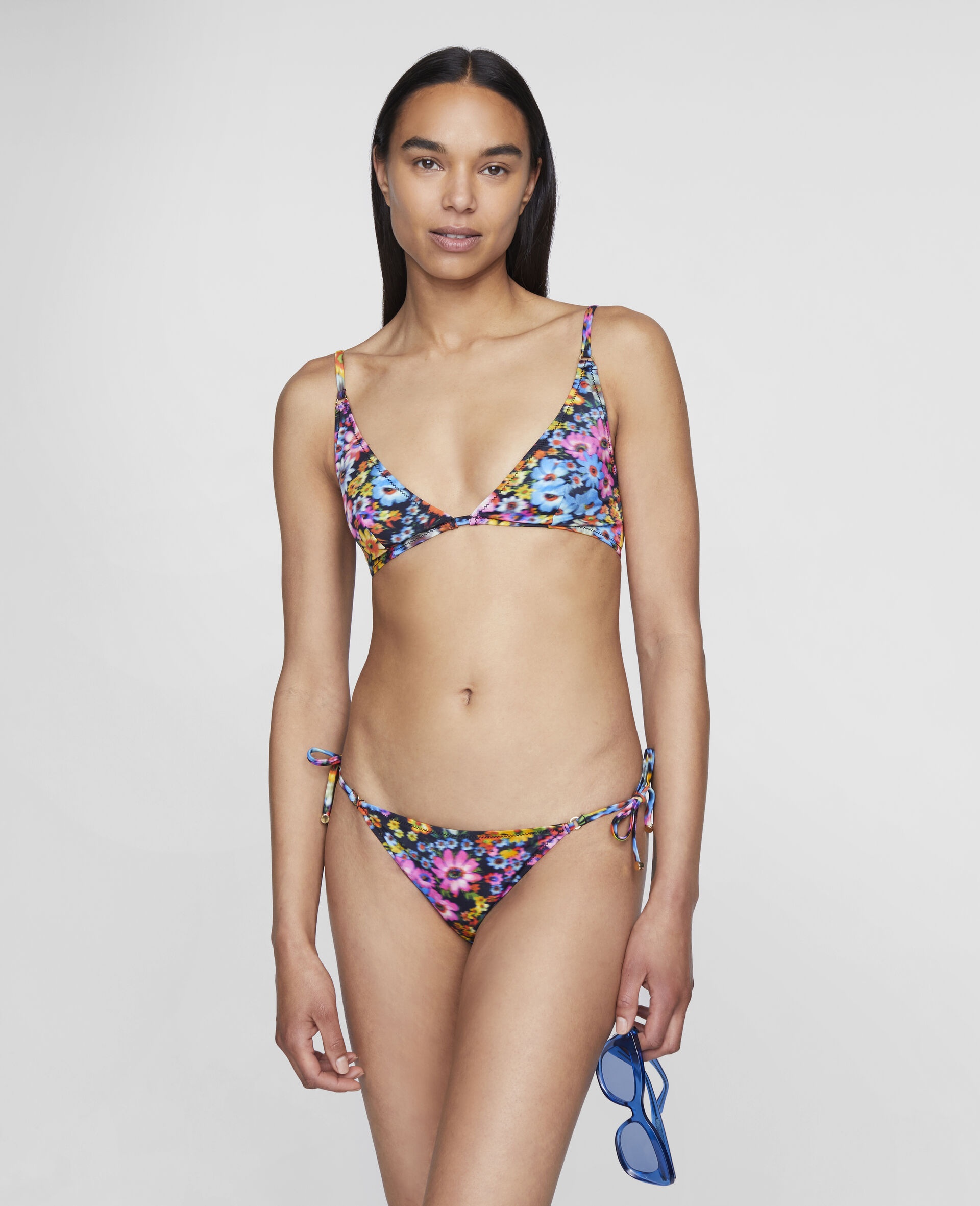 Floral Tie Side Bikini Brief - 2