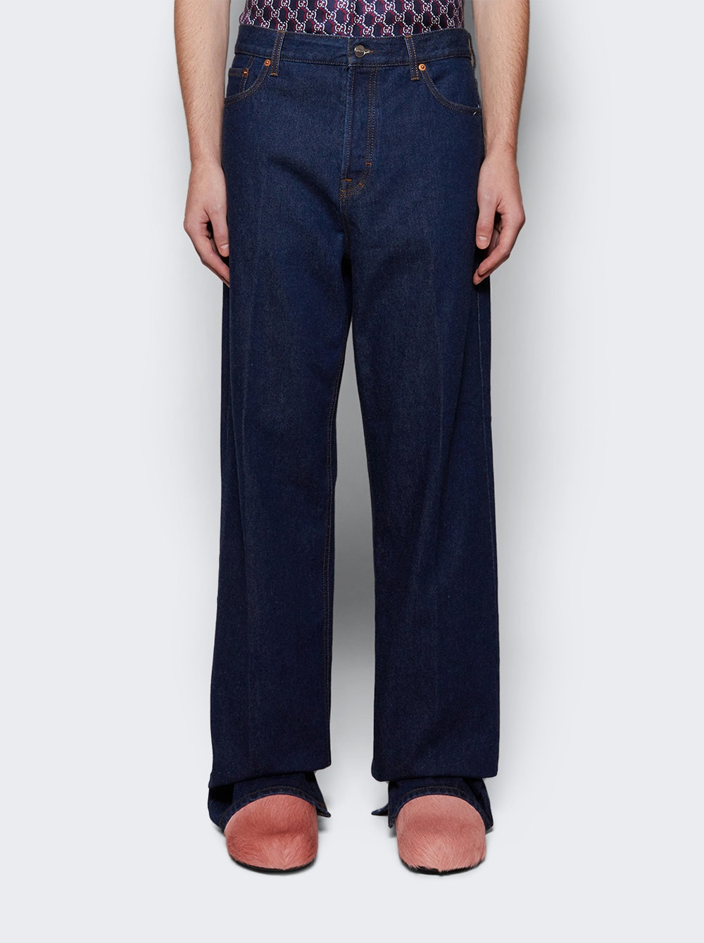 Straight Leg Jeans Dark Blue - 3