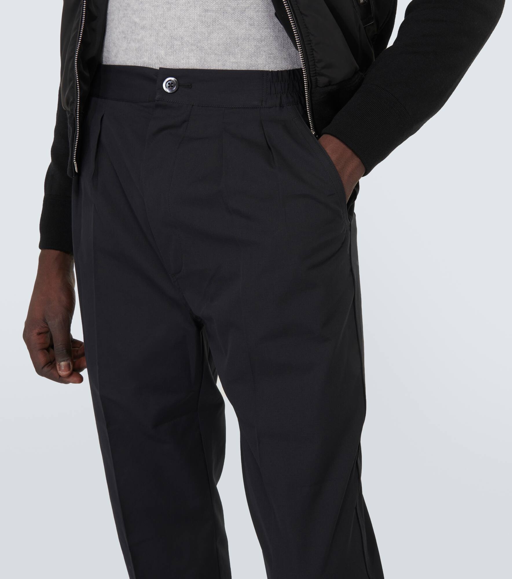 Cotton and silk straight pants - 5
