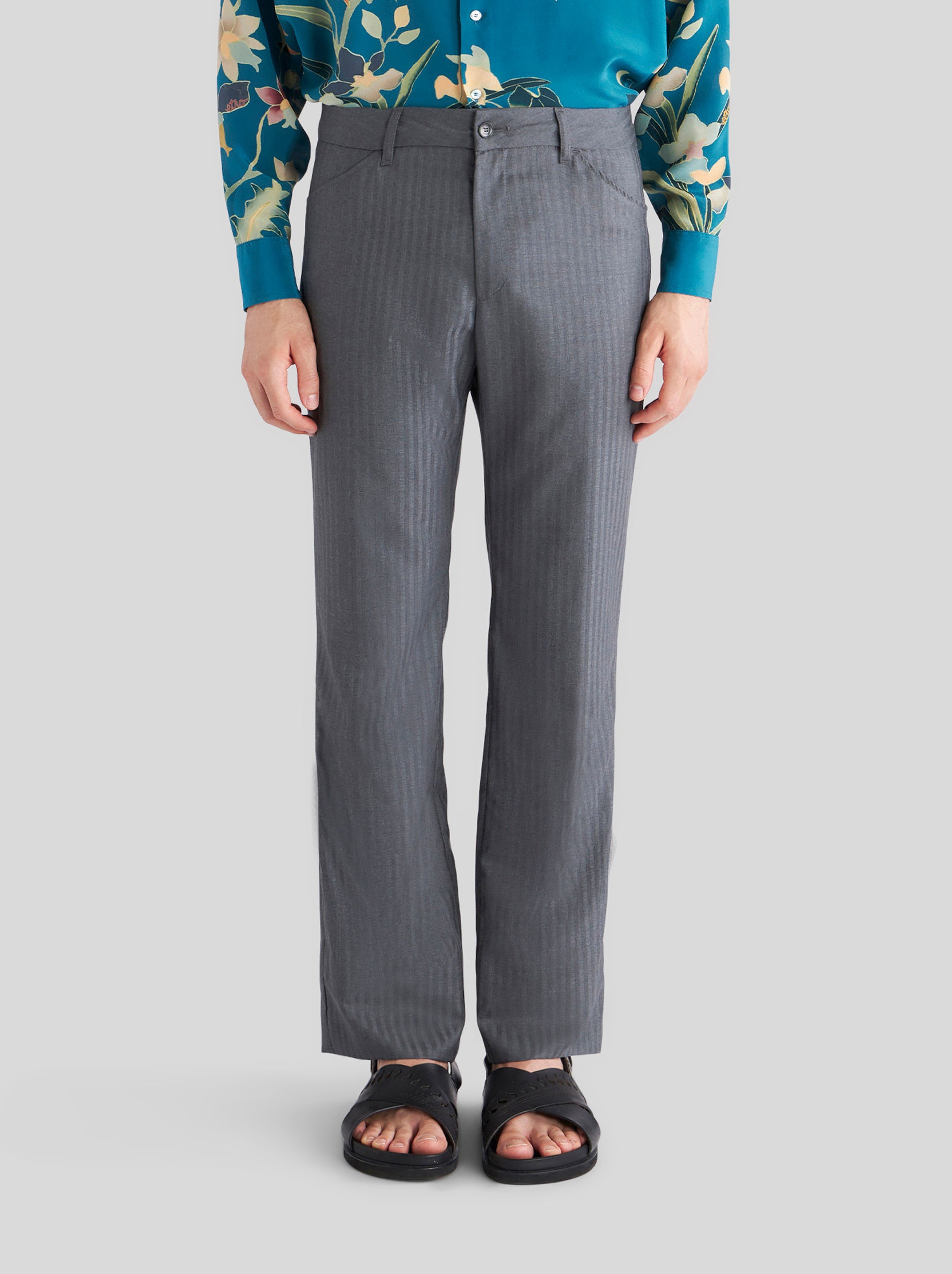 STRIPED WOOL TROUSERS - 2