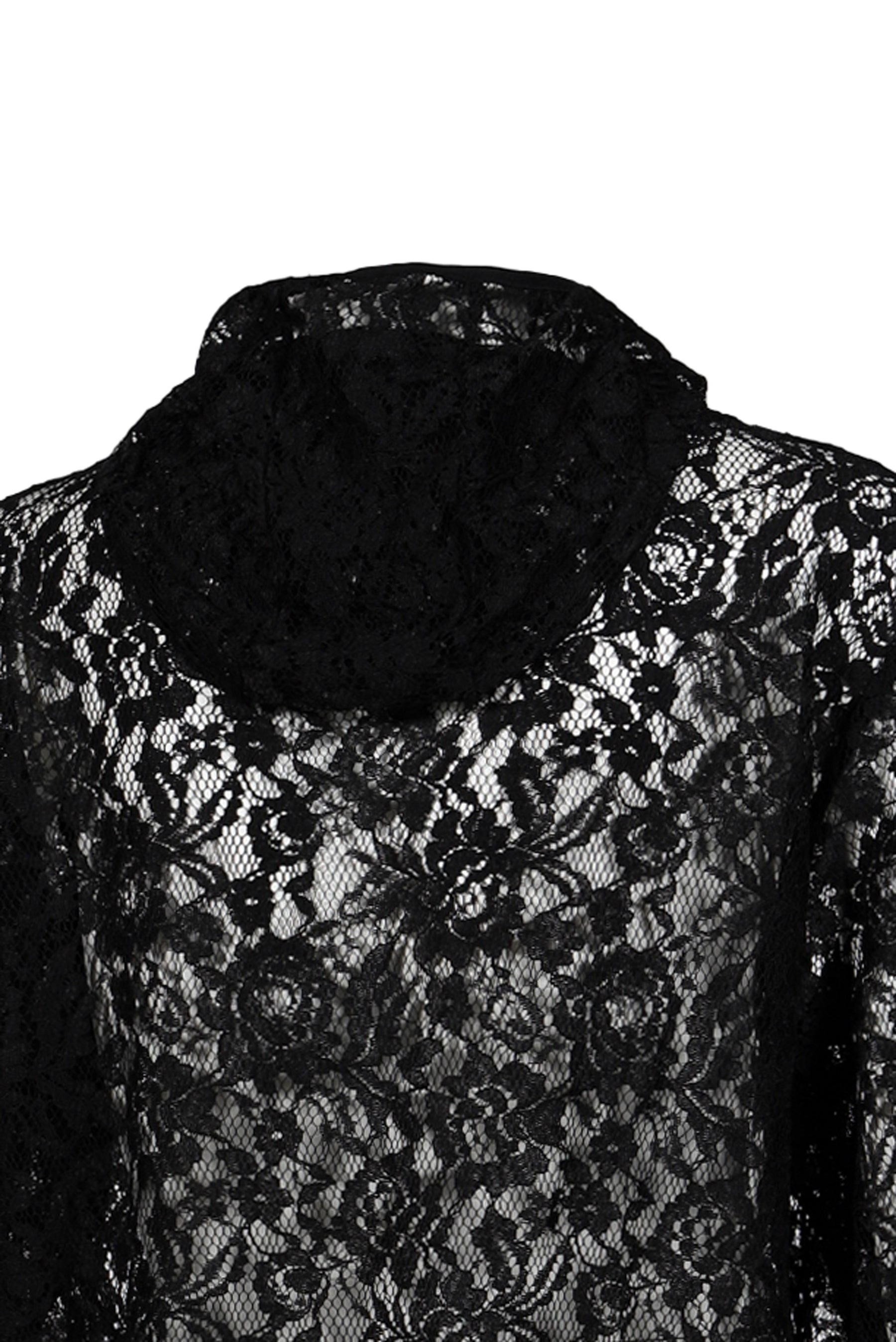 DRAPED LACE HOODIE / BLK - 10