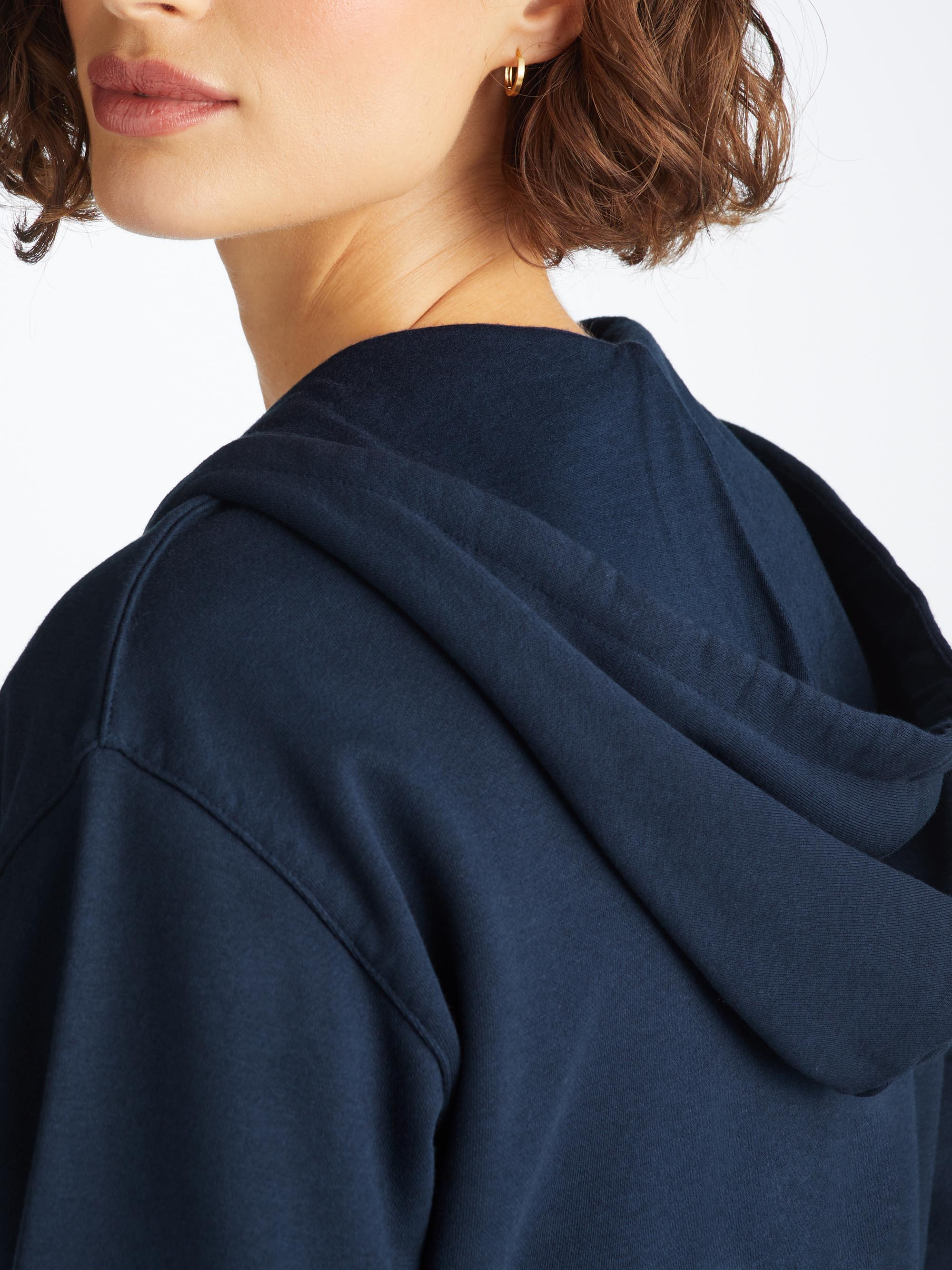 Women's Hoodie Quinn Cotton Modal Navy - 7