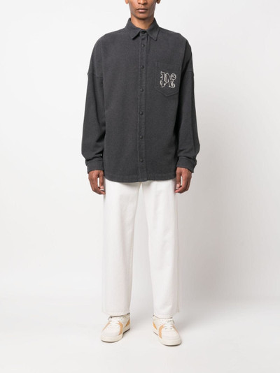 Palm Angels logo-print shirt jacket outlook