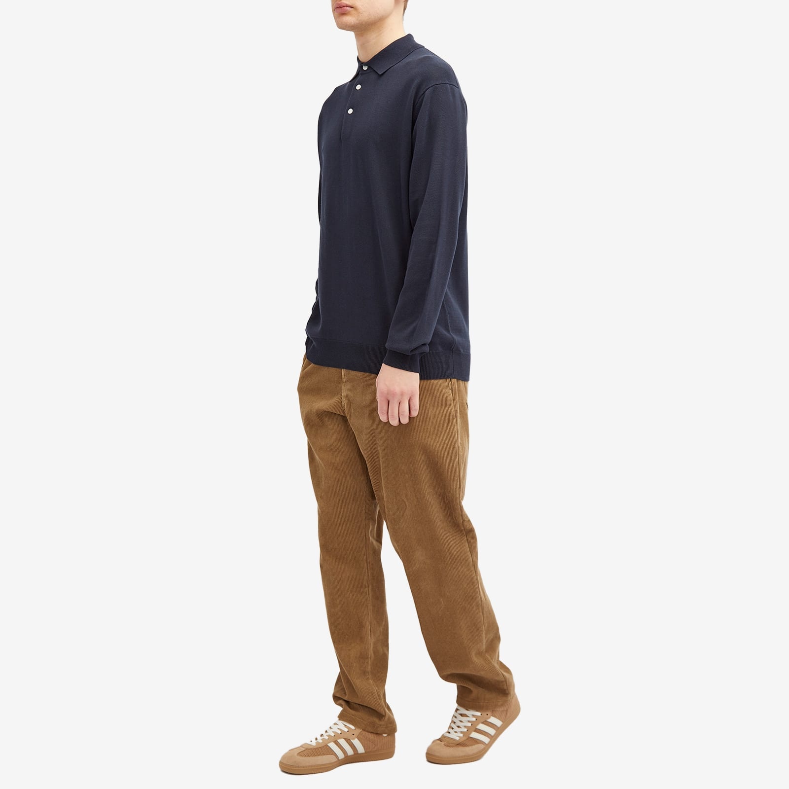 Beams Plus 12g Knit Long Sleeve Polo - 4