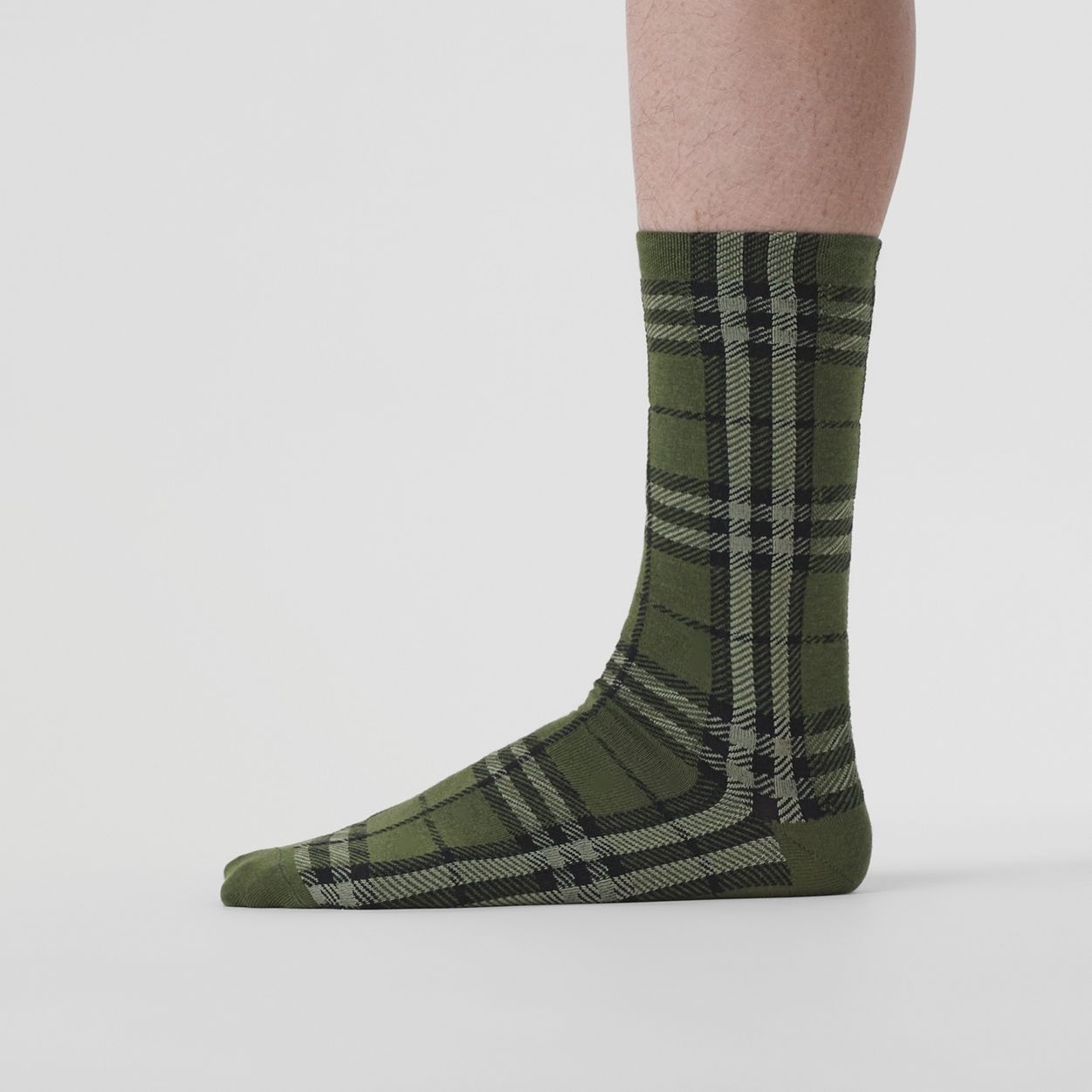 Check Cotton Cashmere Blend Socks - 5