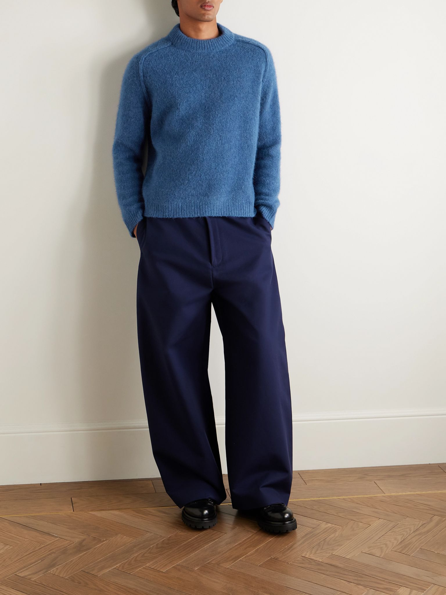 Tyler Alpaca-Blend Mock-Neck Sweater Blue - 2