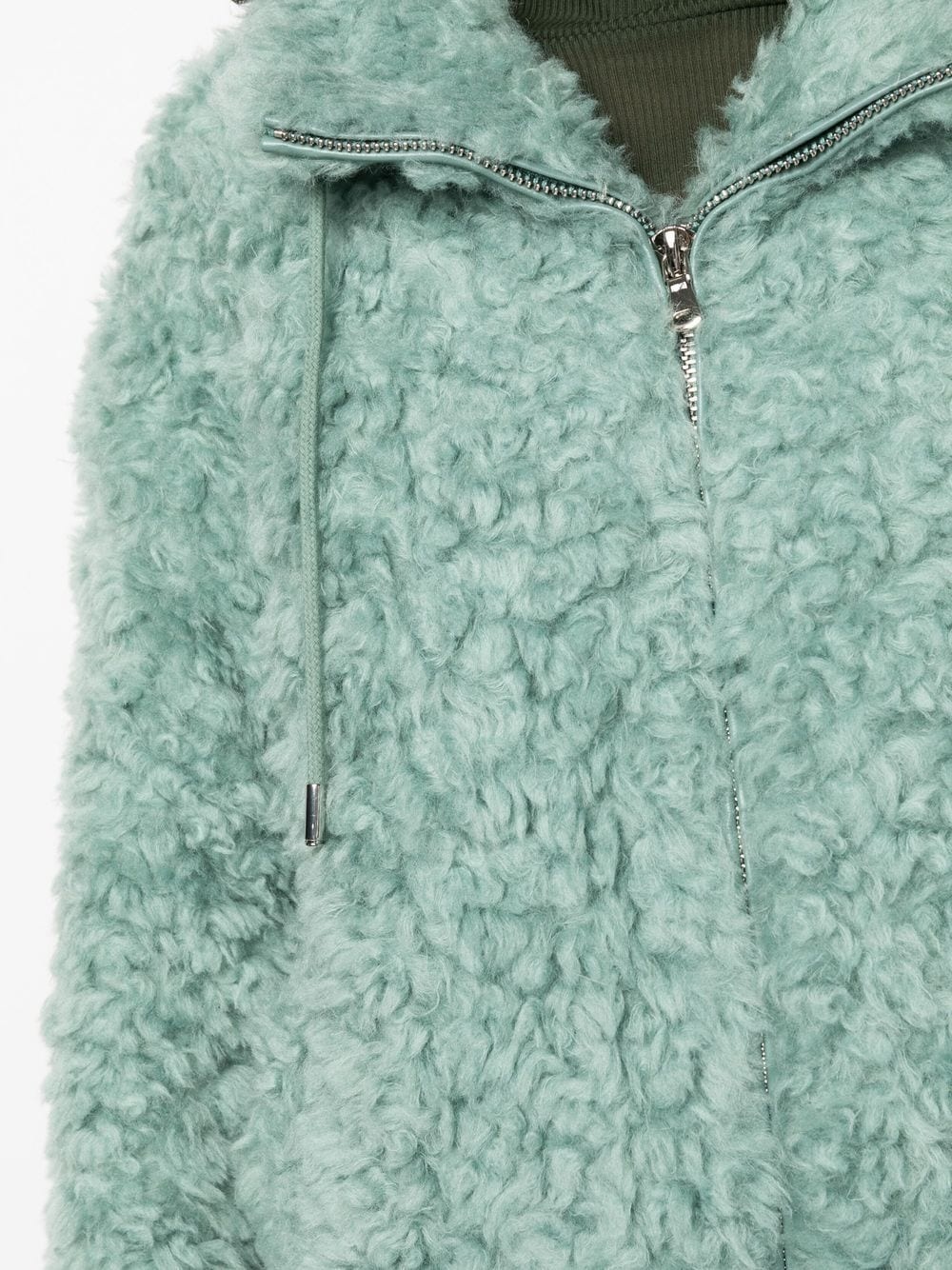 drawstring shearling jacket - 5