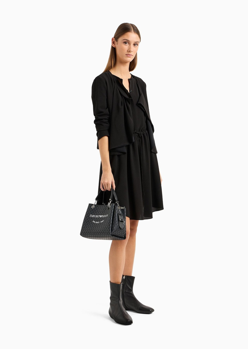 EMPORIO ARMANI Armure crêpe short-sleeved dress with drawstring outlook