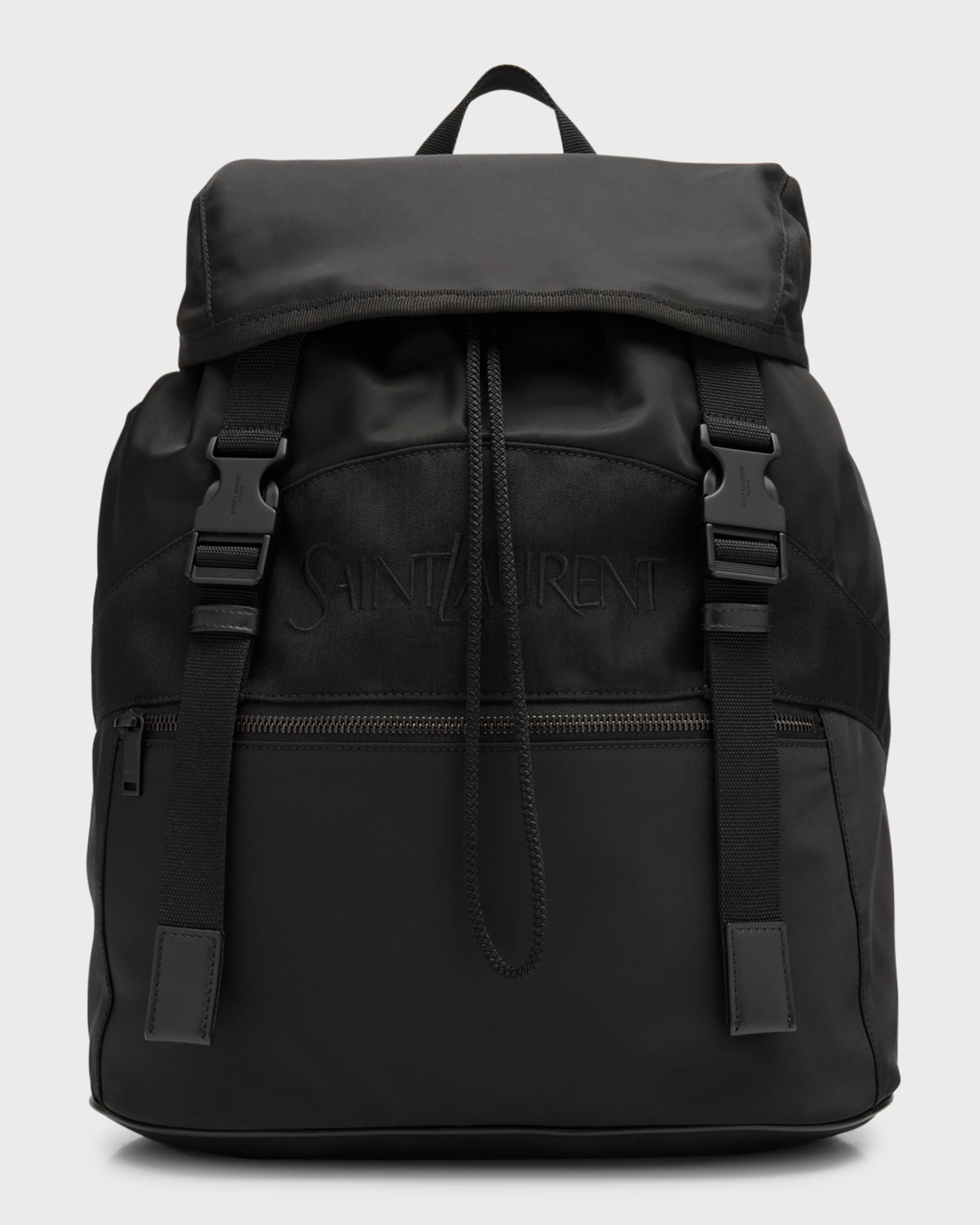 Men's Nylon and Leather Backpack - 1