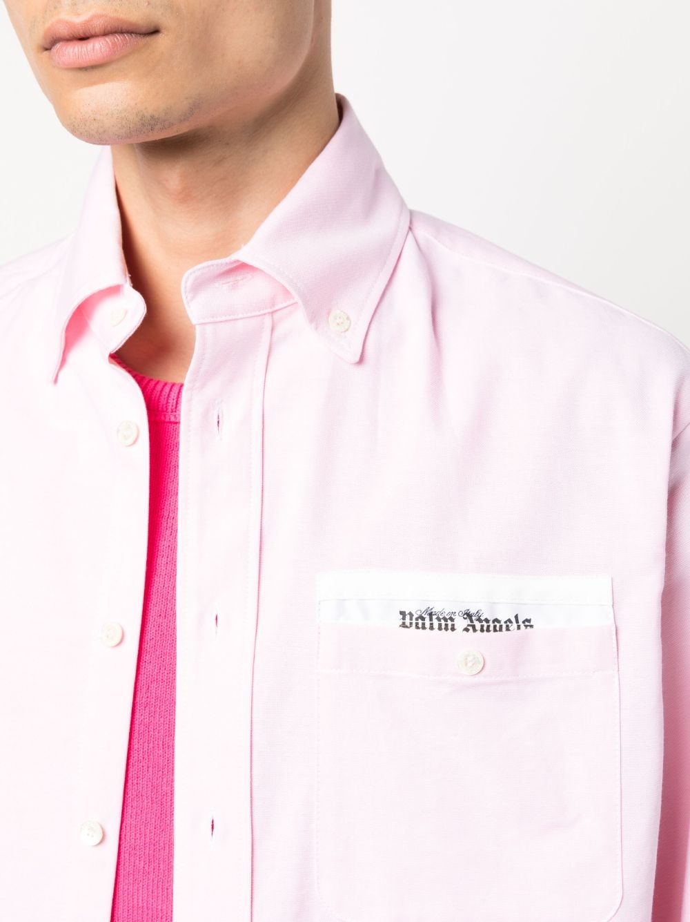 logo-patch cotton shirt - 5