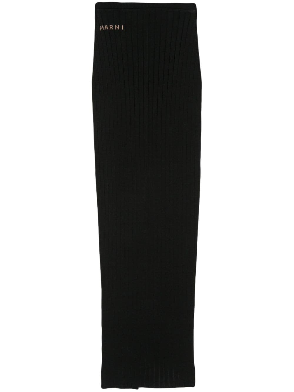 logo-jacquard midi skirt - 1