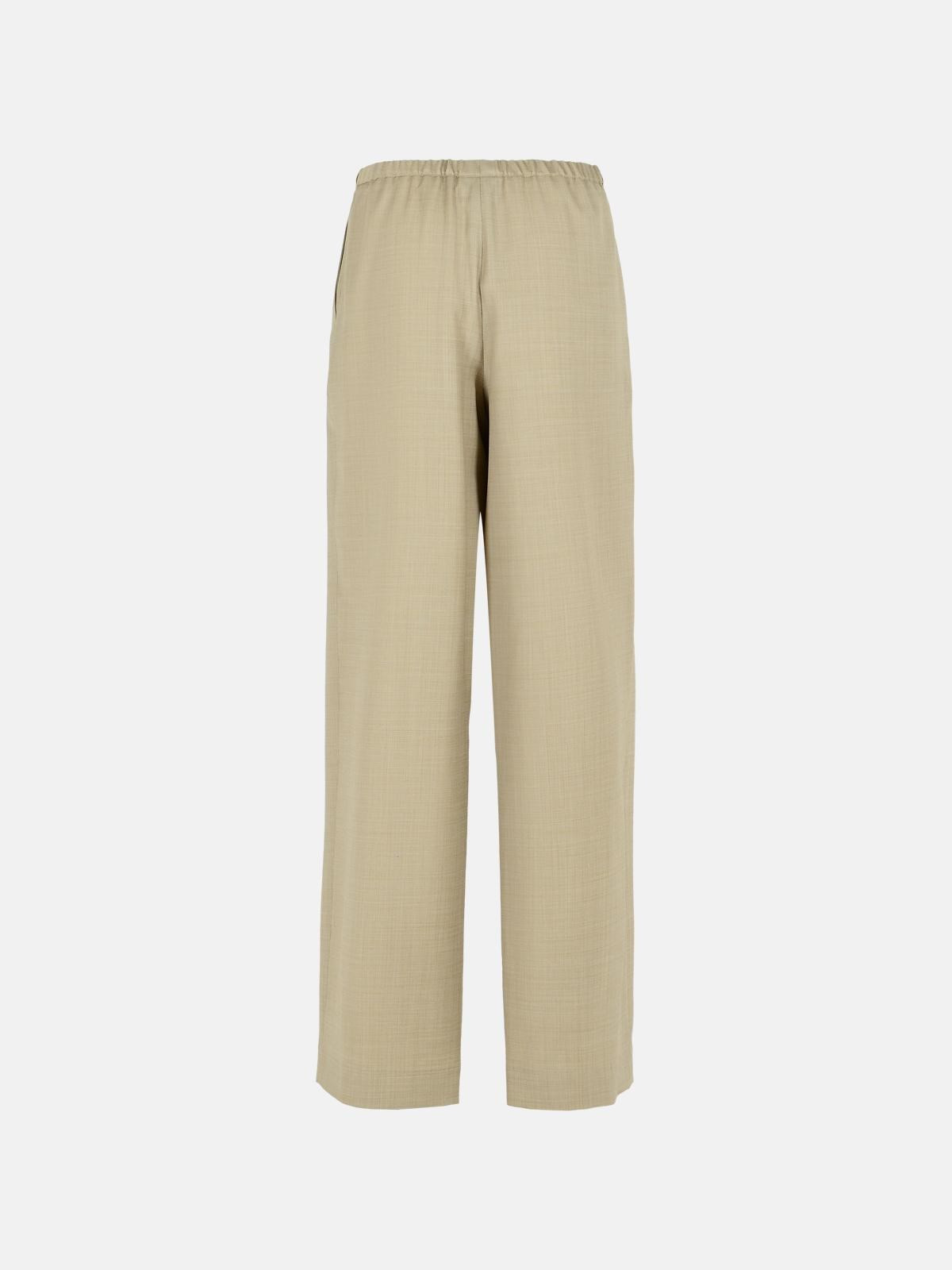 'COVE' BEIGE VIRGIN WOOL PANTS - 3