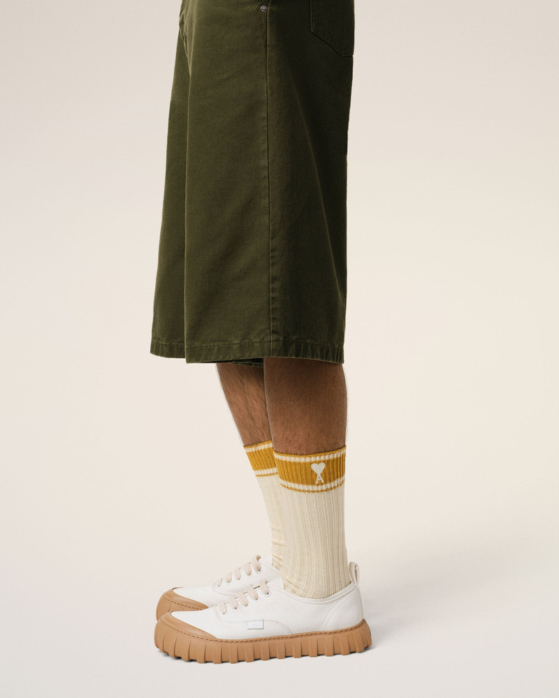 AMI Paris WHITE COTTON AMI DE COEUR STRIPED SOCKS outlook