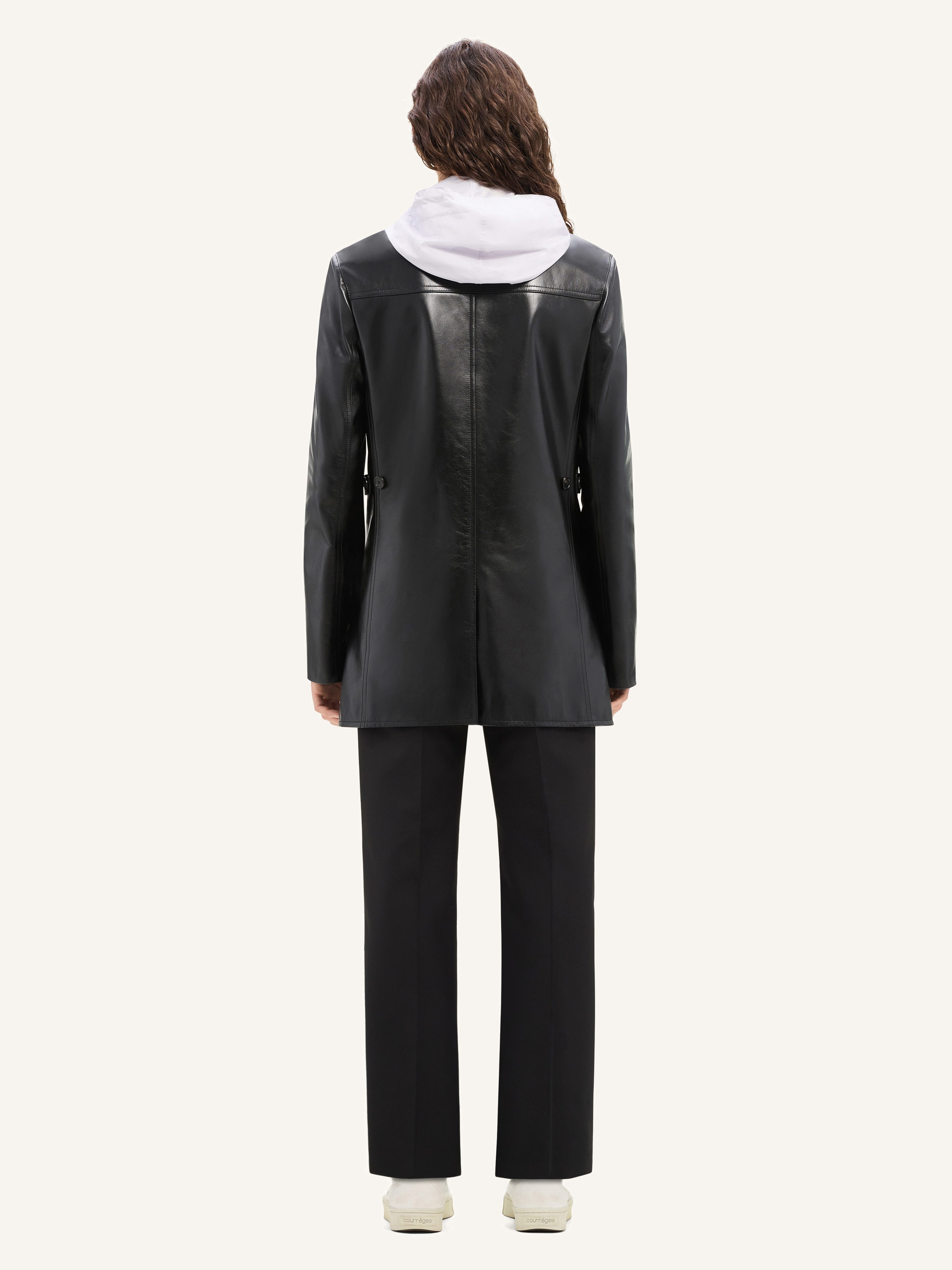 TAILORED LEATHER COAT - 5