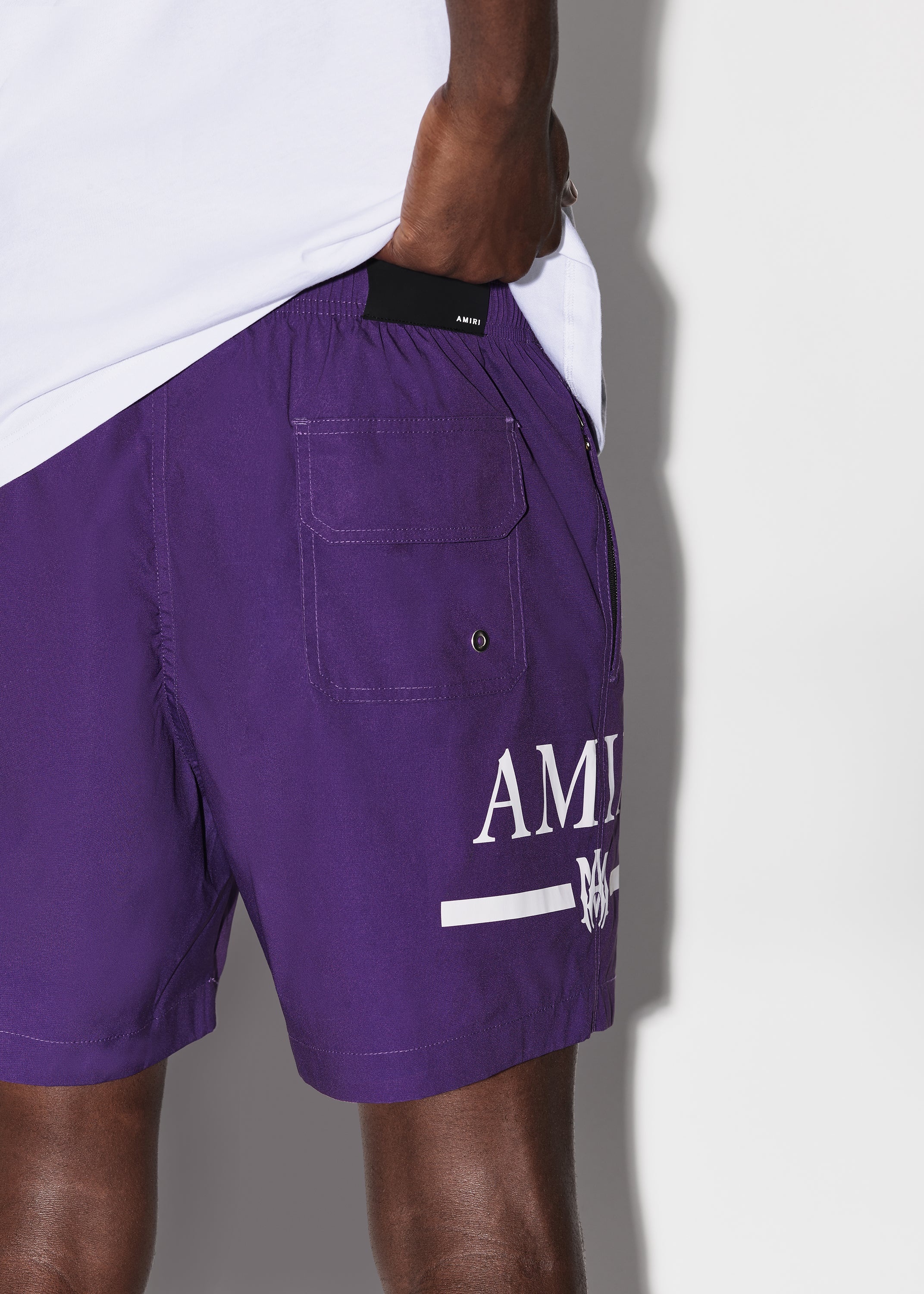 AMIRI M.A. BAR LOGO SWIM TRUNKS - 6