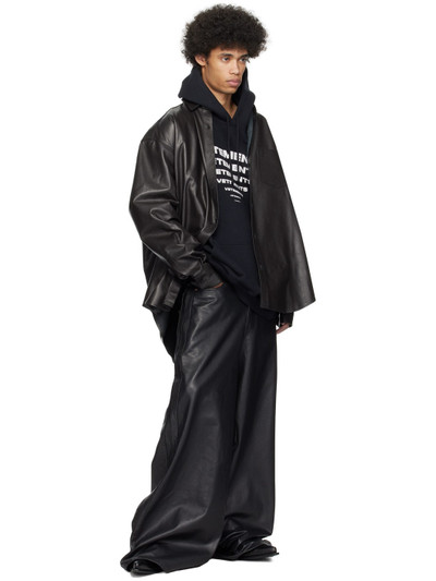 VETEMENTS Black Baggy Leather Pants outlook