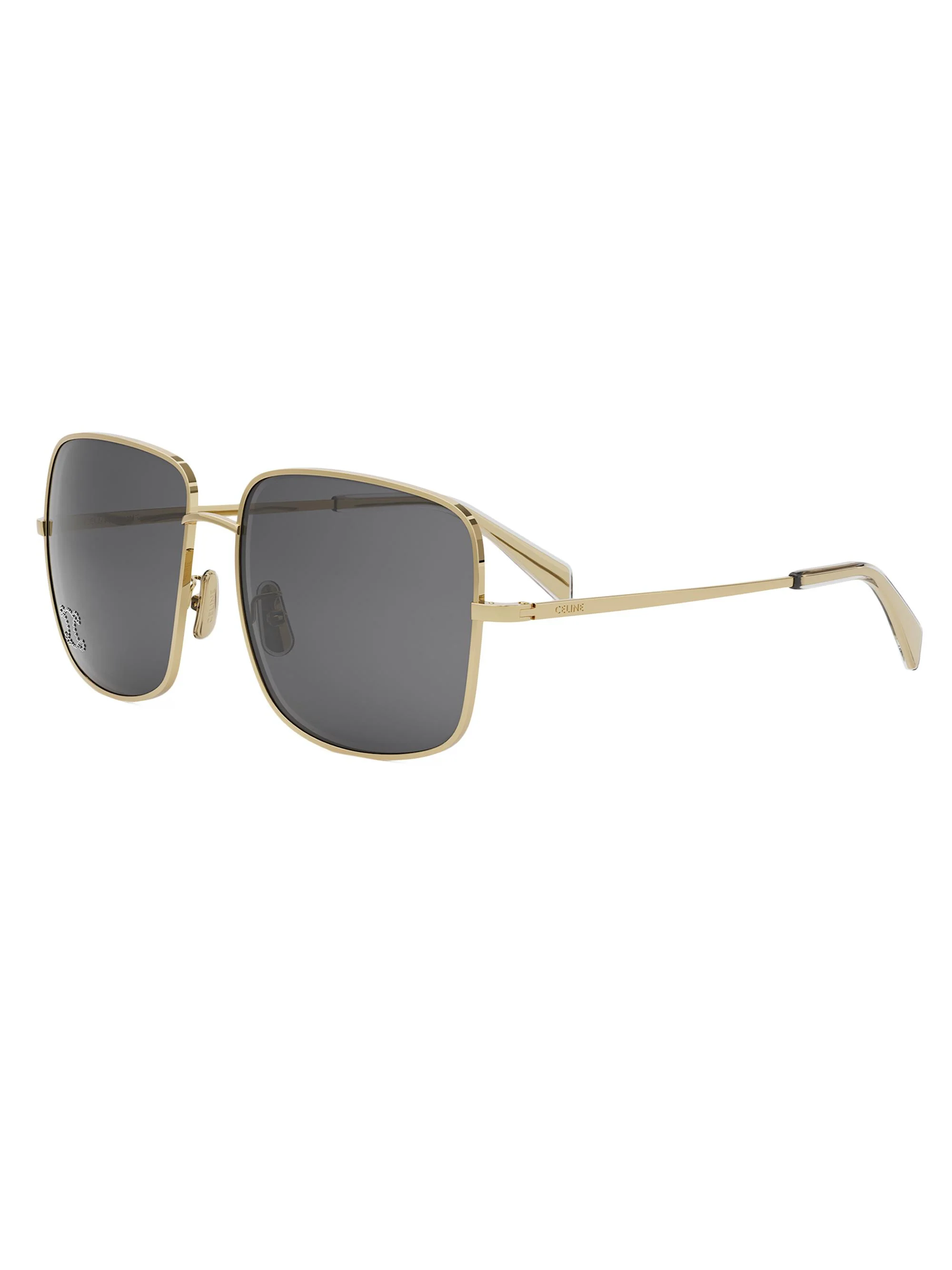 Women's Rhinestone Triomphe 59MM Square Sunglasses - Endura Gold Smoke - 1