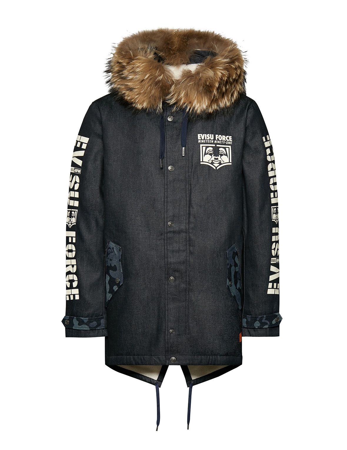 FLEECE-LINING DENIM COAT WITH INSERTED DAICOCK - 7
