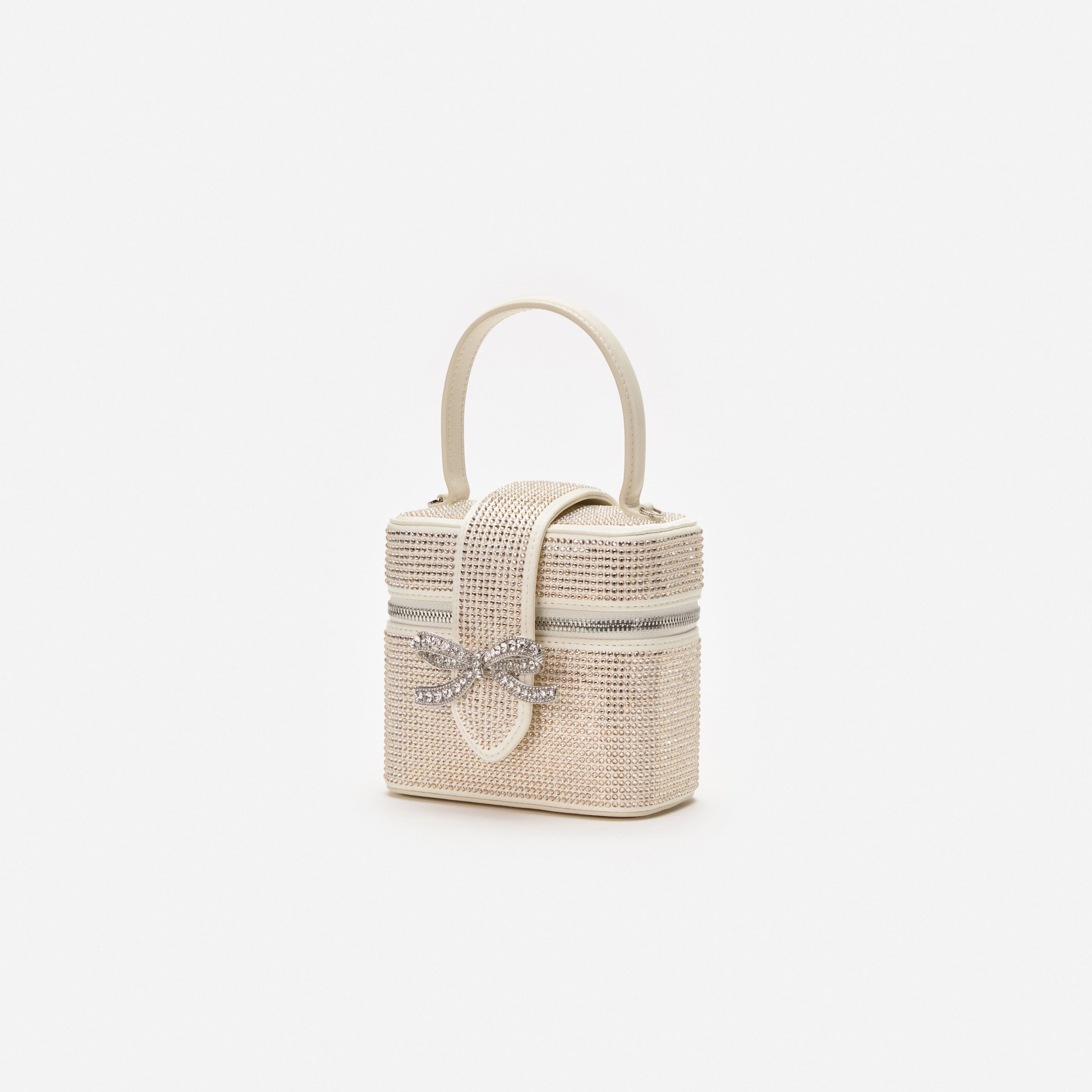 Champagne Satin Rhinestone Vanity Case - 2