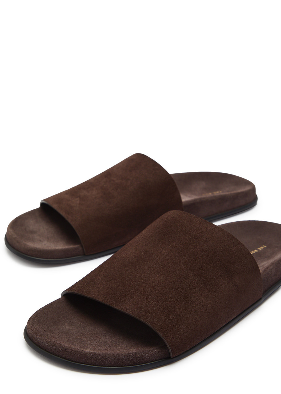 The Row Hugh Suede Sliders - 4