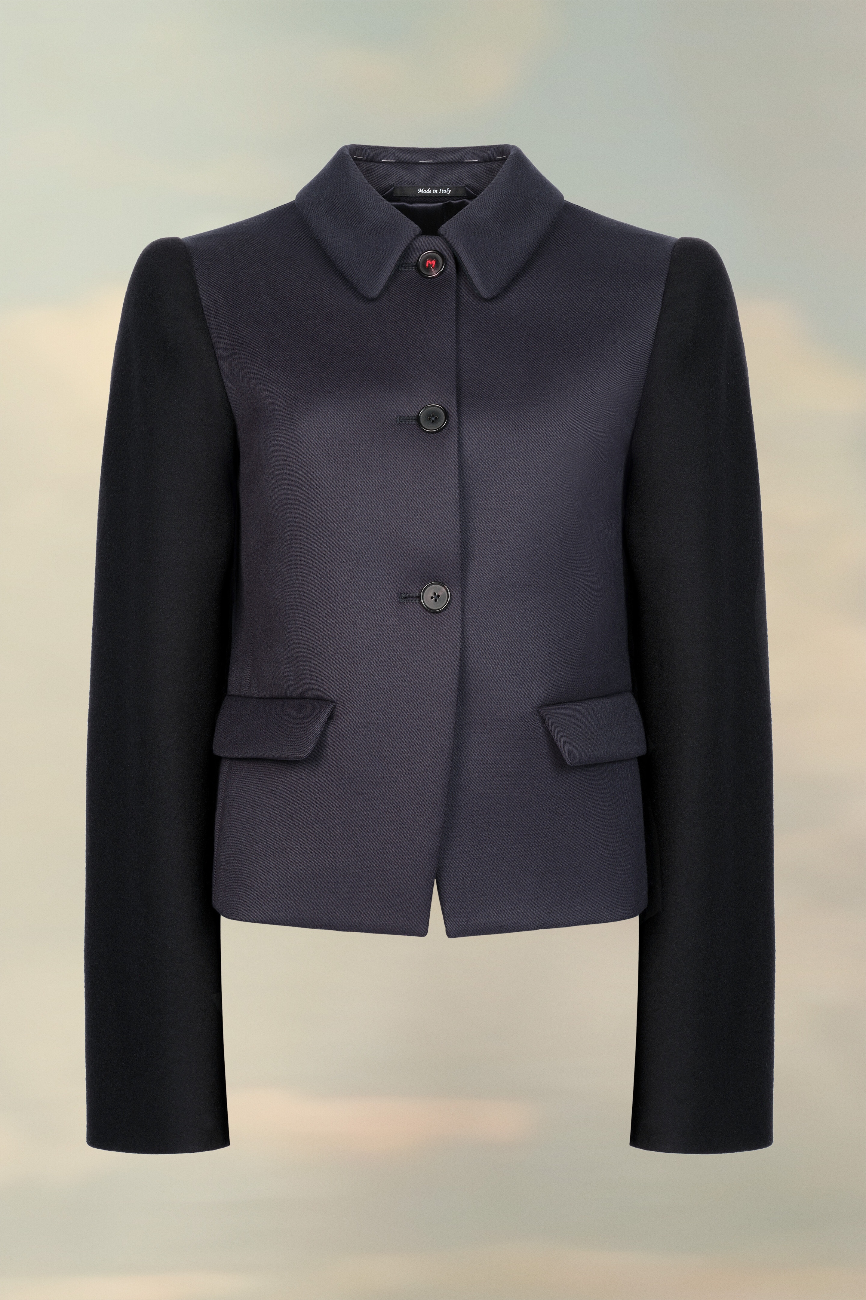 Spliced wool twill jacket - 1