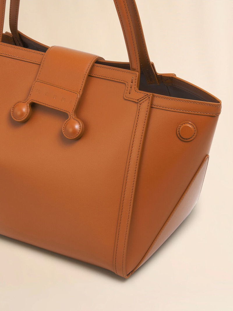 LIGHT BROWN LEATHER MINI RIVIERA BAG 4