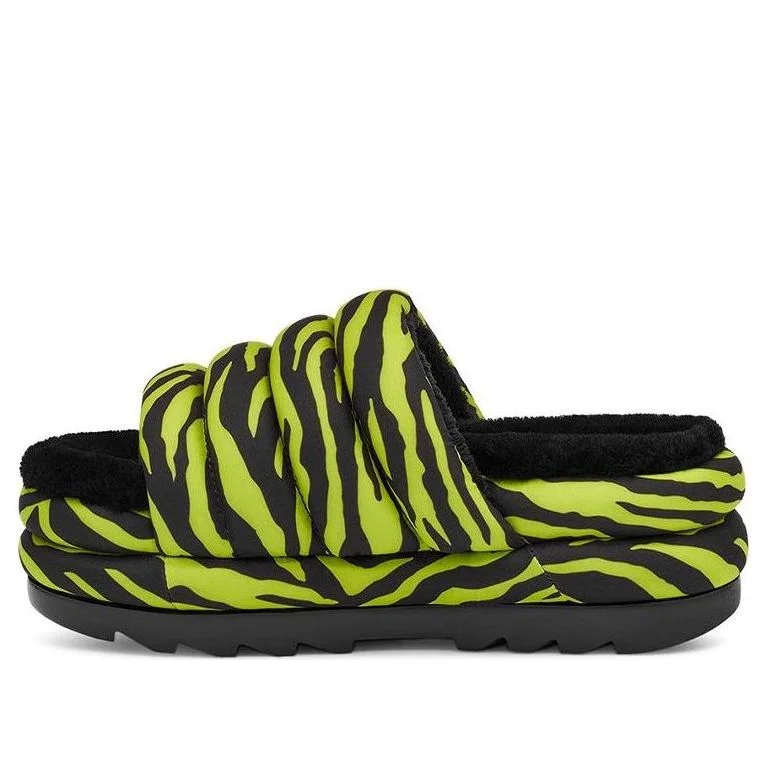 (WMNS) UGG Platform Maxi Slide 'Zebra Print Lime' 1127075-KLM - 1