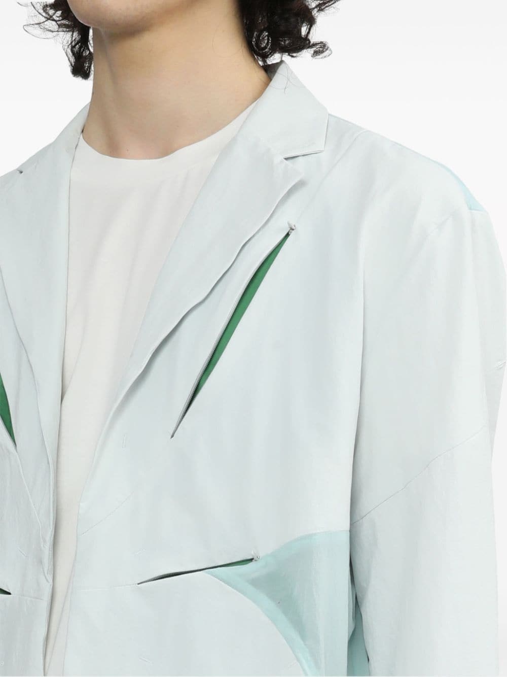 semi-sheer notch-lapels jacket - 5
